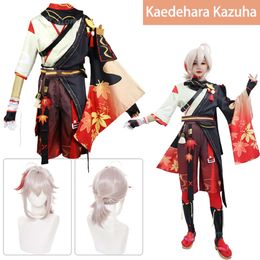 Cosplay Game Impact Kaedehara Kazuha Cosplay Costume Genshin Uniform Wig Halloween Clothing For Adults