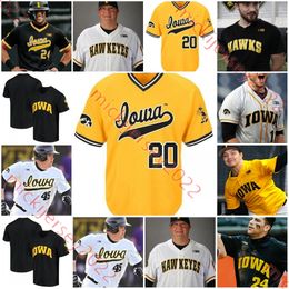 Iowa Hawkeyes Baseball-Trikot Cade Moss Brody Brecht Zach Voelker Ty Langenberg Jared Simpson Marcus Morgan Luke Llewellyn Maßgeschneiderte Jugend-Iowa-Trikots für Herren