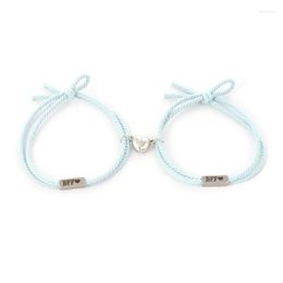 Charm Bracelets 2x Magnet Friendship Mutual Attraction BFF Bracelet Distance Adjustable Wristband For Drop