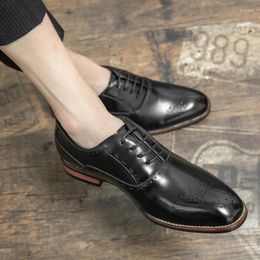 Dress Shoes Men Oxford Leather Work Classic Formal Fashion Wedding Office Casual Men's Party Derby