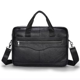 Briefcases High Quality Business Men Briefcase Bag Designer Luxury Leather Mens Messenger Handbags Laptop For 14 Inch BagsBriefcases