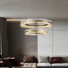 Chandeliers LED Pendant Lamp Modern Luxury Crystal Rings For Living Room Dining Bedroom Round Kitchen Decor Indoor Light