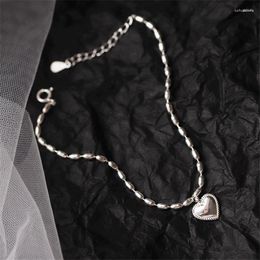 Charm Bracelets Arrival Tibetan Silver Love Heart Bamboo Chain Simple Bean Adjustable Bracelet For Honey Gift Women Fashion 2023