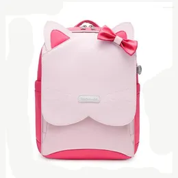 School Bags Pink Backpack Girls Bag Waterproof Oxford Primary 1-3 Grade Student Cartoon Orthopaedic Backpacks 2023