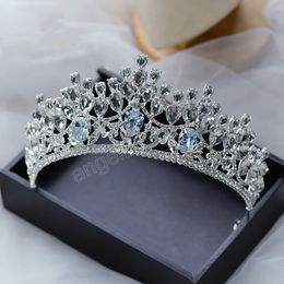 Luxury Cubic Zirconia Crystal Crowns Tiaras Baroque Crown Tiara For Women Bride Pageant Prom Diadem Wedding Hair Jewelry