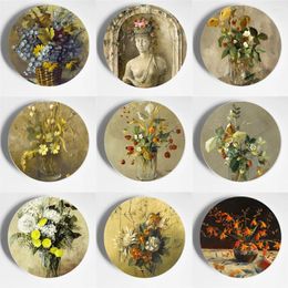 Decorative Figurines Elegant European Style Renee Yolanda Hauser Painting Plate Wall Art Background High-End Hanging
