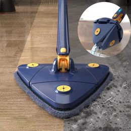 Mops expandable triangular mop with 360 ° rotating extrusion mop for floor cleaning wet and dry 1.3m household floor ceiling and window cleaning tools 230404