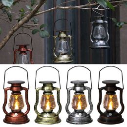 Novelty Lighting LED Solar Candle Light Retro Kerosene Lamp Solar Powered Hanging Light Outdoor Portable Lantern Light Courtyard Garden Decor P230403