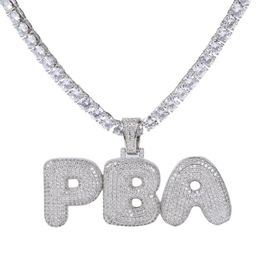 A-Z Custom Name Letters Name Necklaces & Pendant Charm For Men Women Gold Silver Colour Cubic Zirconia with Rope Chain Gifts227j