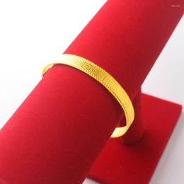 Bangle Romantic 24K Gold Colour Ladies Shiny Bracelet Wedding Jewellery African/Arab Weeding Gift