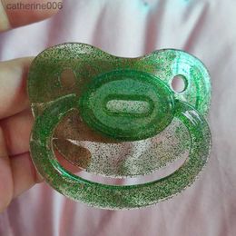 Pacifiers# DDLG Pacifier Unisex Large Adult Size /Adult baby Pacifier Little Space Daddys Girl Transparent Colour Green 1pcsL231104