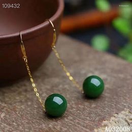 Dangle Earrings KJJEAXCMY 18K Gold Natural Jasper Bead Ladies Jade Eardrop Gift Party Birthday Year Wedding Christmas