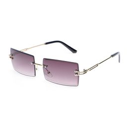 Sunglasses For Men Women Square Frame Designer Sunglasses UV400 Protection Gold Plated Glasses Frames Eyewear Frameless Fashion Ultra Light Men's Glasses