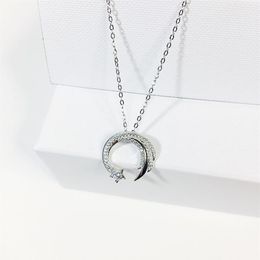 Solid 925 Sterling Silver Meteor Garden Moon Star Pendant Necklace 2 85grams J190711233O