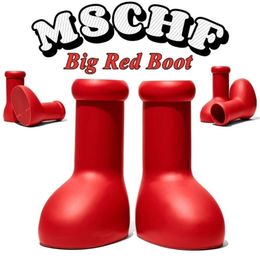 2023 Designer Mschf Men Women Rain Boots Red Rubber EVE Astro Boy reps the Knee Over Booties Cartoon Thick Bottom Shoes Platform Size