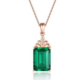 Necklace women Emerald Green Crystal zircon Diamond Pendant Rose Gold Necklace Fashion Jewelry Birthday Gift