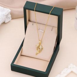 Pendant Necklaces Titanium Steel Pisces Necklace For Women's Remaining Life With You Collar Chain Light Luxury Small And Simple Jewellery