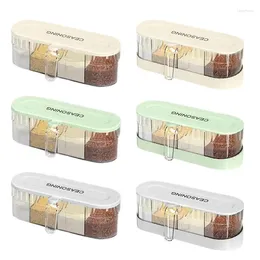 Storage Bottles Seasoning Box Multi Grid Pepper Sugar Salt Spice Tank 4 Compartment Jars Household Kitchen Containers