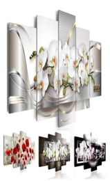 Modern Prints Orchid Flowers Oil Painting on Canvas Art Flowers Wall Pictures for Living Room and Bedroom No Frame sggs4739354