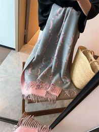 Casual designer scarf for women mens letter cashmere scarf big letter double sided keep warm fashion scarfs tassel fashion shawl winter cold proof fa08