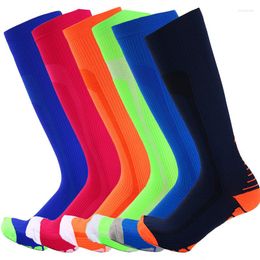 Sports Socks High Quality Men Long Breathable Nylon Mesh Casual Athletic Autumn Colourful Football Stocking Plus Size 34-46