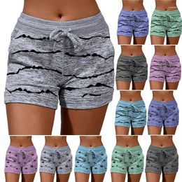 Women's Shorts Women Harajuku 2023 Quick-drying Pants Floral Print Elastic Waist Spandex Jeans Feminino LDM20230409