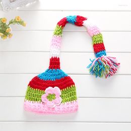 Christmas Decorations 1PC Wool Knitted Cap Hats Ornaments Baby Kids Ordinary Long Tail Children D39CM