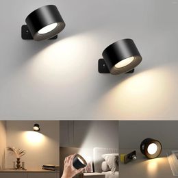 Wall Lamp LED Sconces Light 3 Brightness Levels Colour Modes Lights 2000mAh Battery Operated 360 Rotatable Touch Control