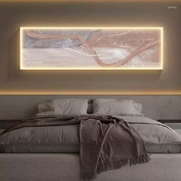 Wall Lamp Modern Wabi-Sabi Banner Luminous Interior Painting Led Hanging For Bedroom Bedside Room Background Decoration
