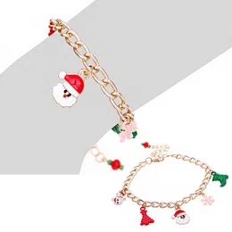 Link Bracelets 1Pc 2023 Simple Design Charm Bracelet Christmas Santa Claus Shape For Women Girl Korean Sweet Cute Jewellery Xmas Gift