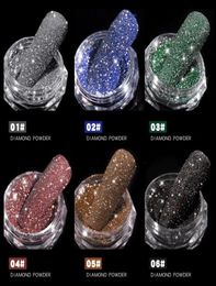 1Box Sparkling Diamond Nail Powder Silver Reflective Nail Glitter Dust Fine Shiny Pigment Holographic Nails Art Decorations4734435