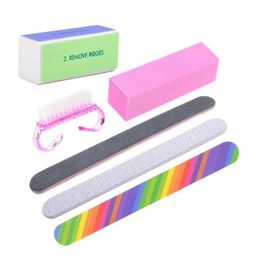 6pcsSet Nail Files Brush Durable Buffing Grit Sand Fing Nail Art Tool Accessories Sanding File UV Gel Polish Tools gift 9048815