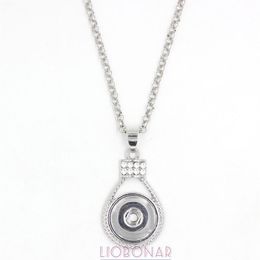 Whole Snap Jewelry Interchangeable Crystal Snap Pendants Necklace Fit 18mm Snap Buttons Jewelry Bijoux Collier195d