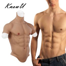 Catsuit Costumes Cosplay Male Suit Fake Belly Men's Chest Crossdresser Ho Realistic Silicone Muscle Artificial Simulation Strong