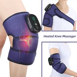 Leg Massagers Electric Knee Massager USB Heating Vibration Infrared Compress Therapy Elbow Shoulder Knee Massage Pad For Joint Pain Relief 230403