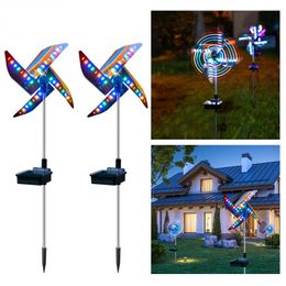 Novelty Lighting Solar Powered Outdoor Windmill Lamp Holiday Lights 32LED Spot Light Outdoor Garden Decor Windmill Waterproof Night Light P230403