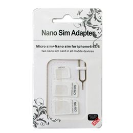 1000pcs/lot 4 In 1 Nano Micro SIM Kart Aksesuarları Adaptörü iPhone 4 4S 6 Samsung S4 S3 Perakende Kutusu