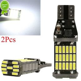 New 2Pcs High Power Auto Bulb White DC 12V Car Reverse Back Light T15 W16W 45 SMD 4014 Turn Signal Lamp LED Canbus