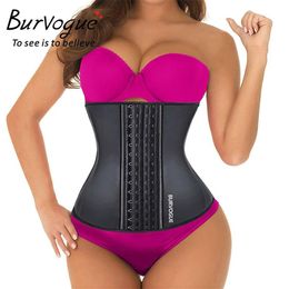 Burvogue Women Latex Corset Waist Control Corset And Bustier Steel Bone Underbust Waist Trainer Corset Slimming Shaper Corselet Y1260o