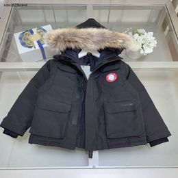 New Winter down baby Jacket Warm plush collar kids coat Size 110-150 Mid length version child overcoat Nov05