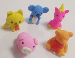 DIY children's toys, creative cartoon animals, detachable internet red erasers, student opening gifts, prizes, random 20, no repetition