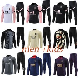 2023 kids football kits psgES tracksuit 22 23 24 men soccer training suit survetement foot uniform chandal adult kit ensemble