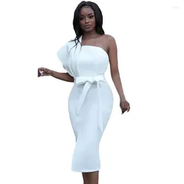 Ethnic Clothing African Dresses For Women 2023 Sexy Sleeveless Polyester White Evening Party Bodycon Dress Dashiki