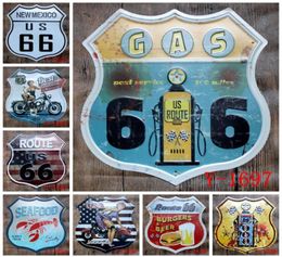 Irregular Old Wall Metal Painting Route 66 Food Metal Signs Pub Wall Plaque Art Decor Retro Iron Painting Home Decoration OOA59001848521