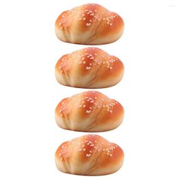 Party Decoration 4Pcs Artificial Bread Simulation Sesame Lifelike Dessert Model For Kitchen Toys Display Props