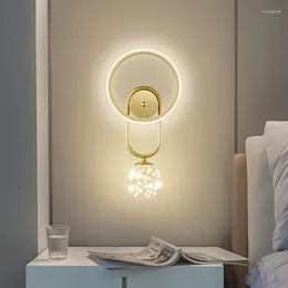 Wall Lamp Nordic Luxury LED Bedside Reading Lights For Master Bedroom Creative Background Lighting Decoration Aisle Sconces