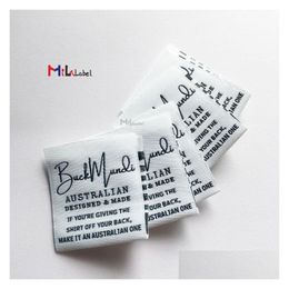 Labels Tags Custom Garment Label Woven For Clothes Sewing Notions Clothing Centre Fold Drop Delivery Office School Business Indust Dh5Pl