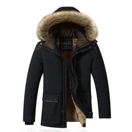 Men'S Down Parkas Mens Bontkraag Capuchon Men Winter Jas Fashion Warm Wool Liner Man And Winddicht Male Parka Casaco M 5Xl Drop De Dhtlc