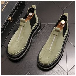 Fashion 2023 Men Shoes Autumn Winter Boots Street Classical Suede Casual Shoes Man Slip-on Chelsea Boots