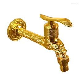 Kitchen Faucets European Style Antique Gold Washing Machine Faucet Mop Sink Extended Single Cold Water
